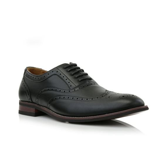 Ferro Aldo Arthur MFA139001C Mens Wingtip Oxford Spectator Dress Shoes, in Ebony Black, Men's Size 13