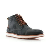 Ferro Aldo Birt MFA506027 Black Color Mens Lace-up Mid Top and Classic Detailing With Dual Colors Design High Top Boots for Everyday Wear