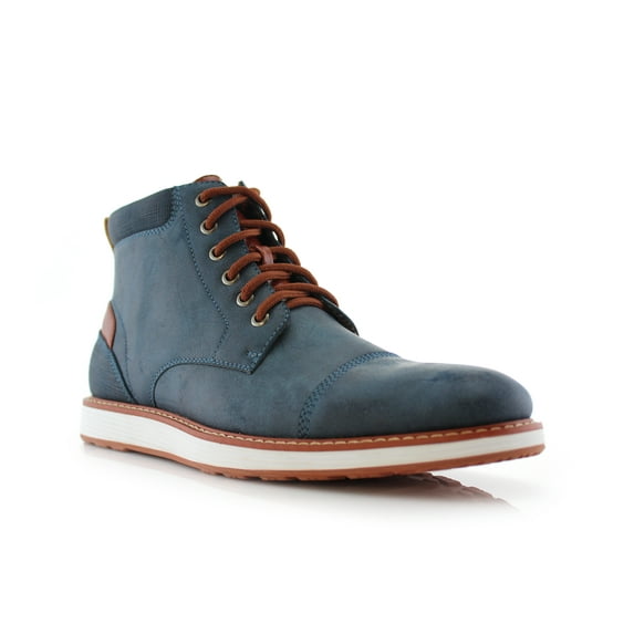 Ferro Aldo Birt MFA506027 Blue Color Men's Lace-up Mid Top and Classic Detailing With Dual Colors Design High Top Boots for Everyday Wear