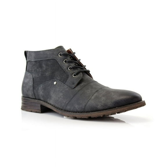 Ferro Aldo Blaine MFA806035 Mens Casual Brogue Mid-Top Lace-Up and Zipper Boots, in Charcoal, Men's Size 11