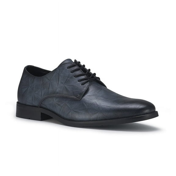 Ferro Aldo Caleb Men's Plain-Toe Derby Casual Dress Shoes with Geometric Pattern, in Slate Grey, Men's Size 12