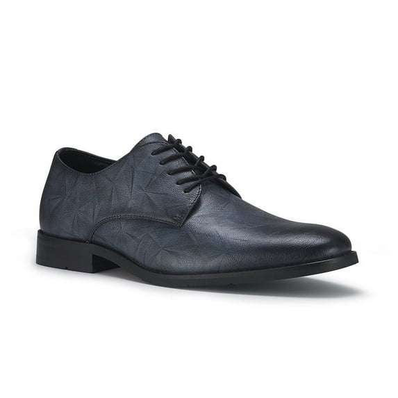 Ferro Aldo Caleb Men's Plain-Toe Derby Casual Dress Shoes with Geometric Pattern, in Slate Grey, Men's Size 6.5