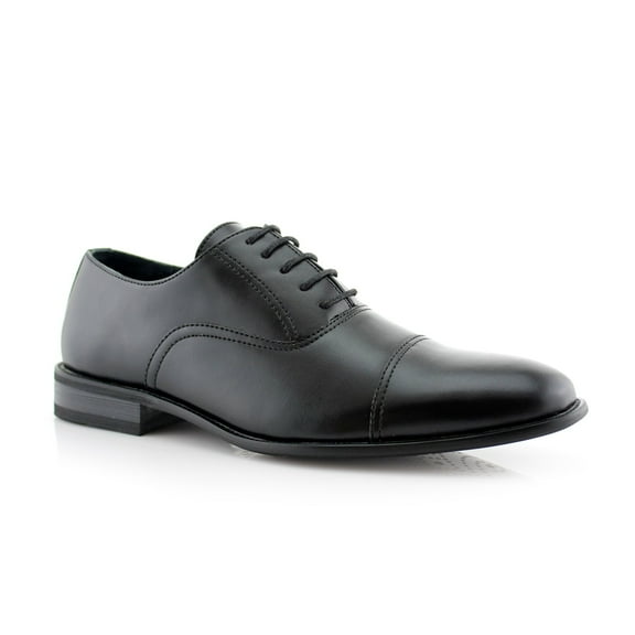 Ferro Aldo Charles MFA19569L Mens Classic Captoe Lace Up Oxford Casual Dress Shoes, in Black, Men's Size 6.5