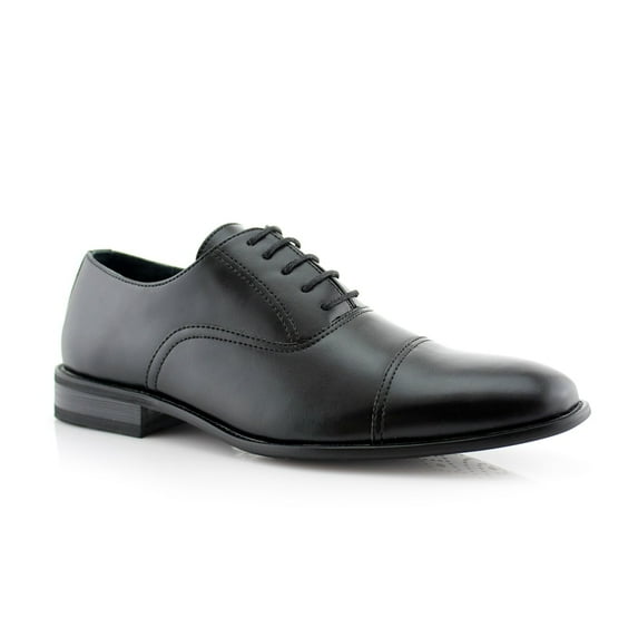 Ferro Aldo Charles MFA19569L Mens Classic Captoe Lace Up Oxford Casual Dress Shoes, in Black, Men's Size 7.5