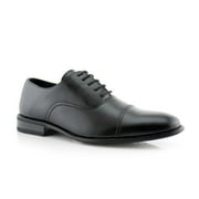 Ferro Aldo Charles MFA19569L Mens Classic Captoe Lace Up Oxford Casual Dress Shoes, in Black, Mens Size 8.5