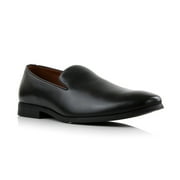 Ferro Aldo Clyde MFA19672 Minimalist Plain Toe Wholecut Penny Loafers, in Black, Mens Size 10.5