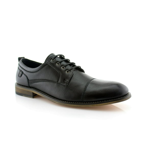Ferro Aldo Damian MFA19603L Mens Casual Cap Toe Oxford Dress Shoes, in Black, Men's Size 10