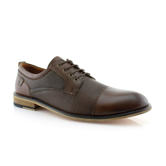 Ferro Aldo Damian MFA19603L Mens Casual Cap Toe Oxford Dress Shoes, in Brown, Men's Size 11