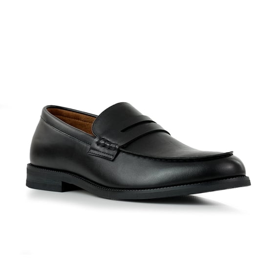 Ferro Aldo Douglas MFA19700 Moc-Toe Penny Loafers for Men, in Black, Men's Size 9