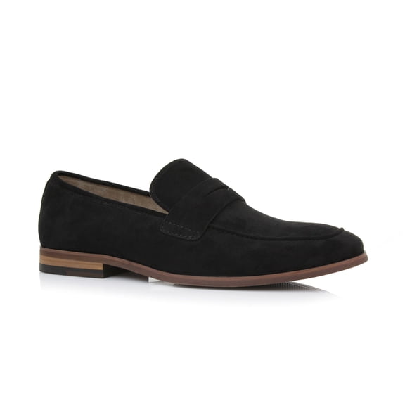 Ferro Aldo Dylan MFA19671 Classic Moc-Toe Penny Loafers for Men, in Black Suede, Men's Size 11