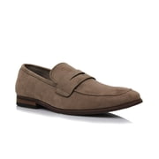Ferro Aldo Dylan MFA19671 Classic Moc-Toe Penny Loafers for Men, in Cognac Suede, Mens Size 13