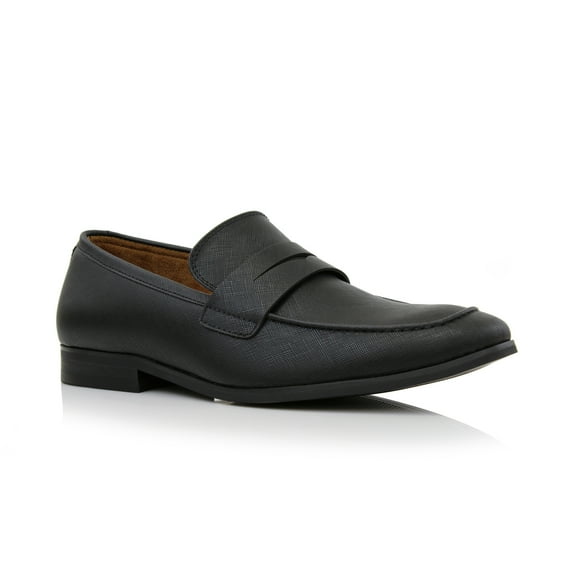 Ferro Aldo Dylan MFA19671 Classic Moc-Toe Penny Loafers for Men, in Suit Black, Men's Size 6.5