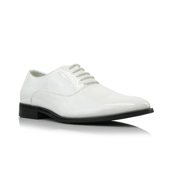 Ferro Aldo George MFA19690 Mens Formal Classic Lace Up Tuxedo Oxford Dress Shoes, in Tuxedo White, Men's Size 8.5