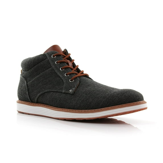 Ferro Aldo JAX MFA506061 Mens Chukka Ankle Memory Foam Lightweight Casual Mid-Top Desert Sneaker Boots, in Denim Black, Men's Size 13