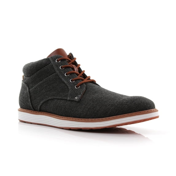 Ferro Aldo JAX MFA506061 Mens Chukka Ankle Memory Foam Lightweight Casual Mid-Top Desert Sneaker Boots, in Denim Black, Men's Size 8