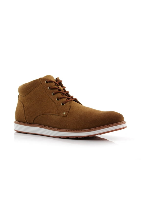 JAX MFA506061 Mens Chukka Ankle Memory Foam Lightweight Casual Mid-Top Desert Sneaker Boots, in Toffee Suede, Men's Size 6.5