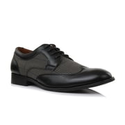 Ferro Aldo Julian MFA19266A Mens Wingtip Two Tone Oxford Plaid Spectator Dress Shoes, in Black Plaid, Mens Size 9.5