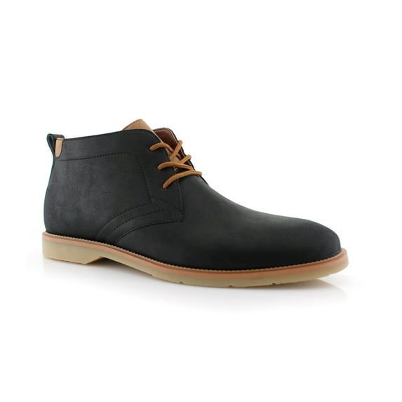 Ferro Aldo Marvin MFA506032 Mens Lightweight Casual Chucka Desert Boots with Gum Sole, in Black, Men's Size 7.5