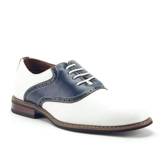 Ferro Aldo Men's 19268A Two Tone Saddle Dress Oxfords Shoes, White/Navy, 7