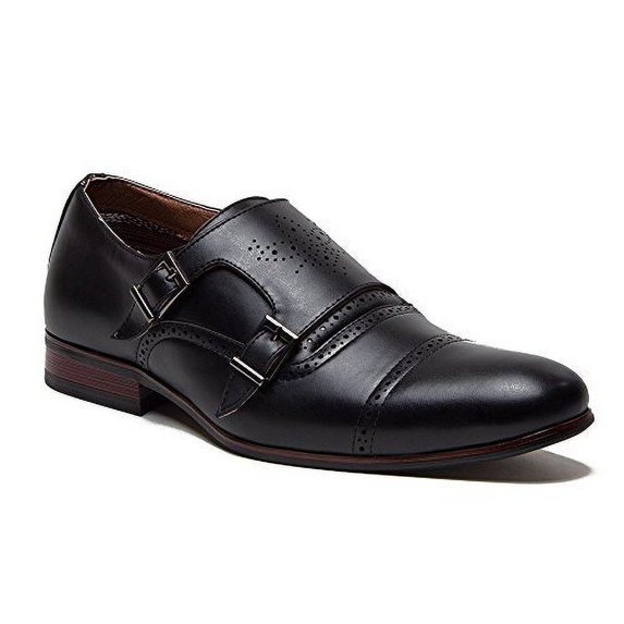 Ferro Aldo Men's 19396 Double Monk Dual Buckle Straps Cap Toe Dress Loafers Shoes