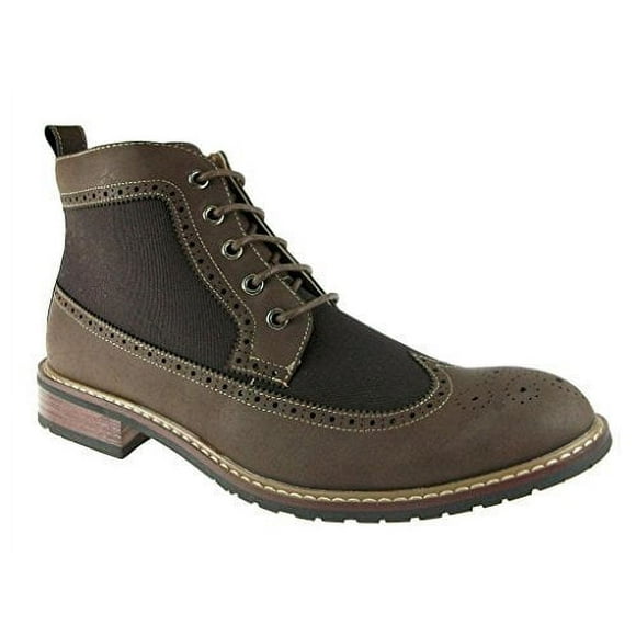 Ferro Aldo Men's 806278A Denim Leatherette Wing Tip Boots