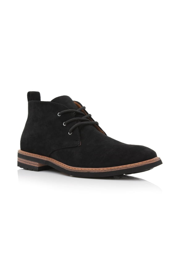 Pablo MFA506066 Mens Lightweight Casual Mid-Top Desert Chukka Boots, in Black Suede, Men's Size 9