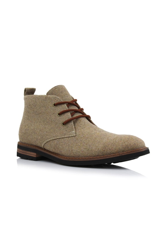 Pablo MFA506066 Mens Lightweight Casual Mid-Top Desert Chukka Boots, in Camel Wool, Men's Size 12