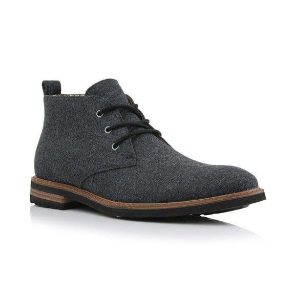 Ferro Aldo Pablo MFA506066 Mens Lightweight Casual Mid-Top Desert Chukka Boots, in Charcoal Wool, Men's Size 10