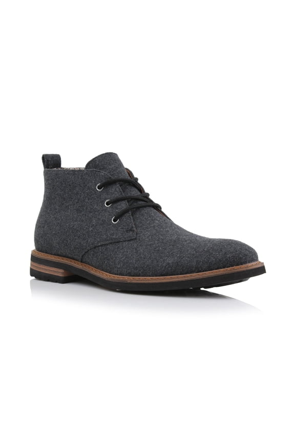 Pablo MFA506066 Mens Lightweight Casual Mid-Top Desert Chukka Boots, in Charcoal Wool, Men's Size 7
