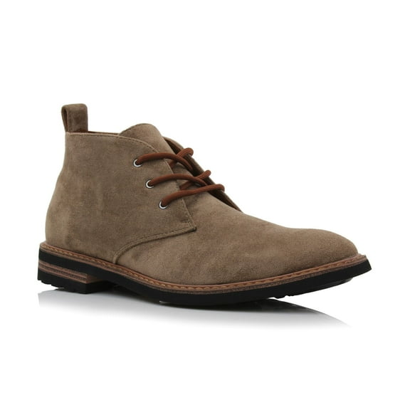 Ferro Aldo Pablo MFA506066 Mens Lightweight Casual Mid-Top Desert Chukka Boots, in Cogna Suede, Men's Size 8
