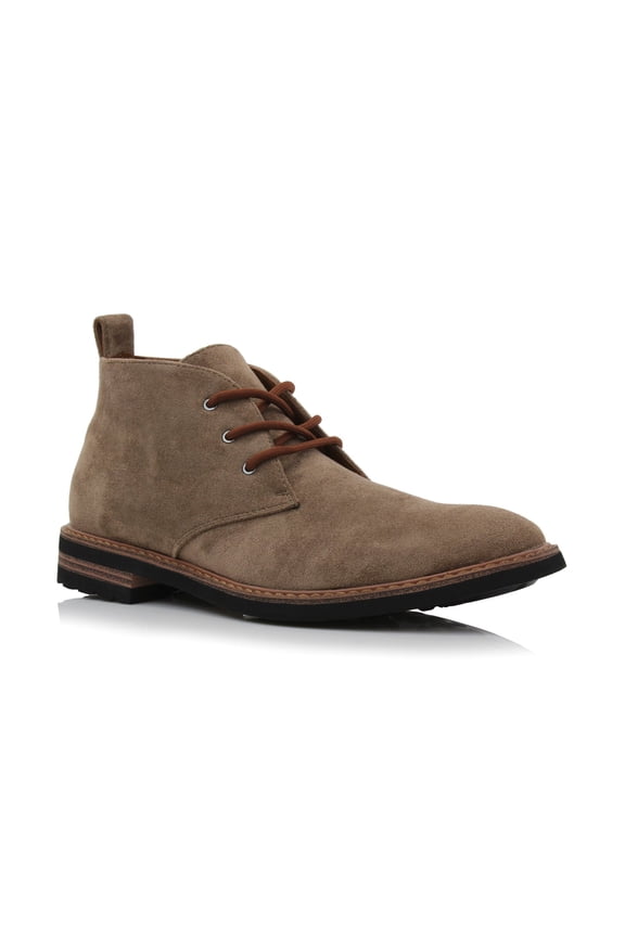 Pablo MFA506066 Mens Lightweight Casual Mid-Top Desert Chukka Boots, in Cogna Suede, Men's Size 8