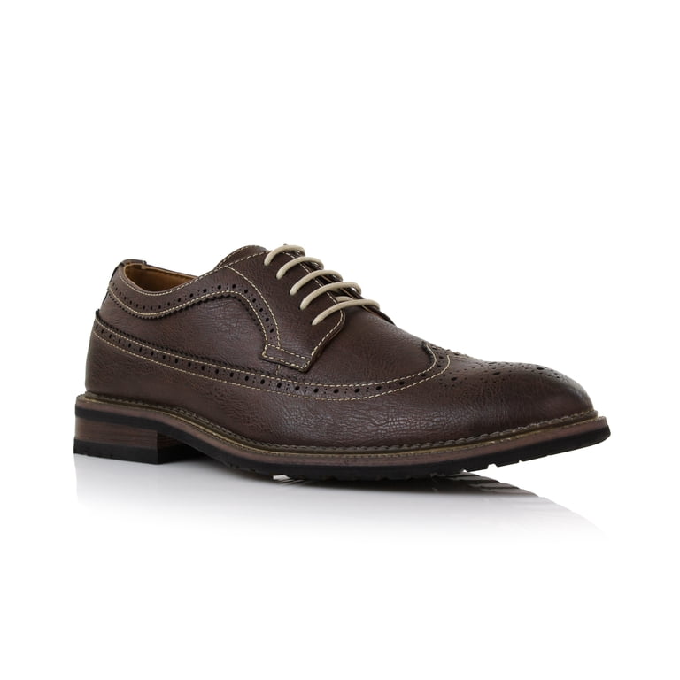 Aldo Men\'s Classic Brogue Leather Shoes - Black and Brown ALDO Shoes Mens 12 Dress Wingtip Brogues Oxford Bown Leather  main image 3