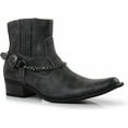 thumbnail image 1 of Ferro Aldo Reyes MFA606332 Mens Memory Foam Casual High Western Buckle Strap Ankle Dress Boots, in Charcoal, Men's Size 10.5, 1 of 1