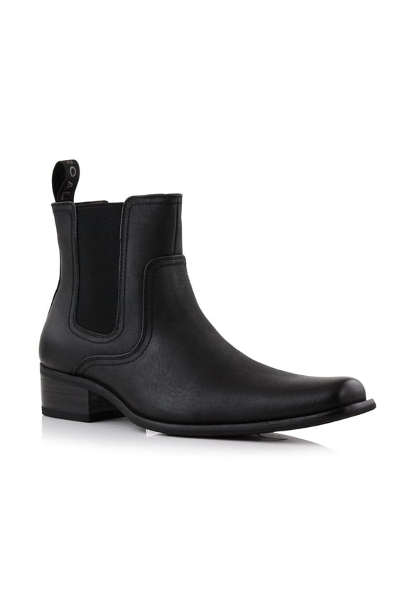 Tanner MFA806090 High Top Snipe-Toe Western Style Chelsea Boots, in Carbon Black, Men's Size 9.5