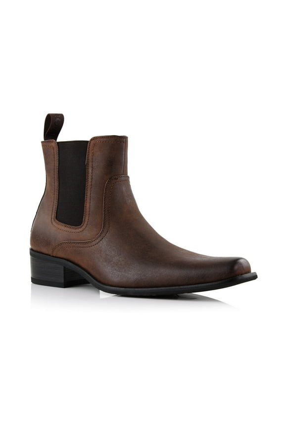 Tanner MFA806090 High Top Snipe-Toe Western Style Chelsea Boots, in Maple Brown, Men's Size 10