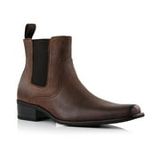 Ferro Aldo Tanner MFA806090 High Top Snipe-Toe Western Style Chelsea Boots, in Maple Brown, Mens Size 12