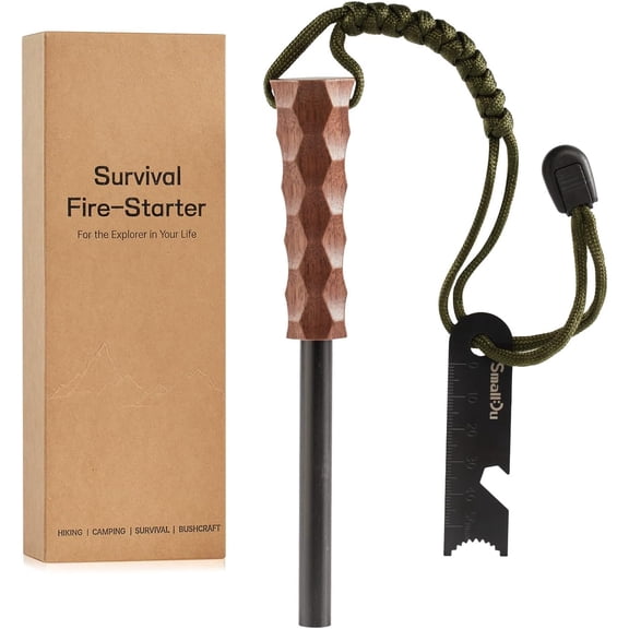 Ferro Rod Fire Starter, Survival Flint and Steel Fire Starter Kit for Hiking, Bushcraft,Camping Essentials Gear, Emergency Supplies - Ideal Gift for Explorers