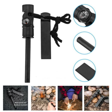 Ferro Rods, Fire Starters with Compass for Emergency Survival Kits, Camping, Hiking