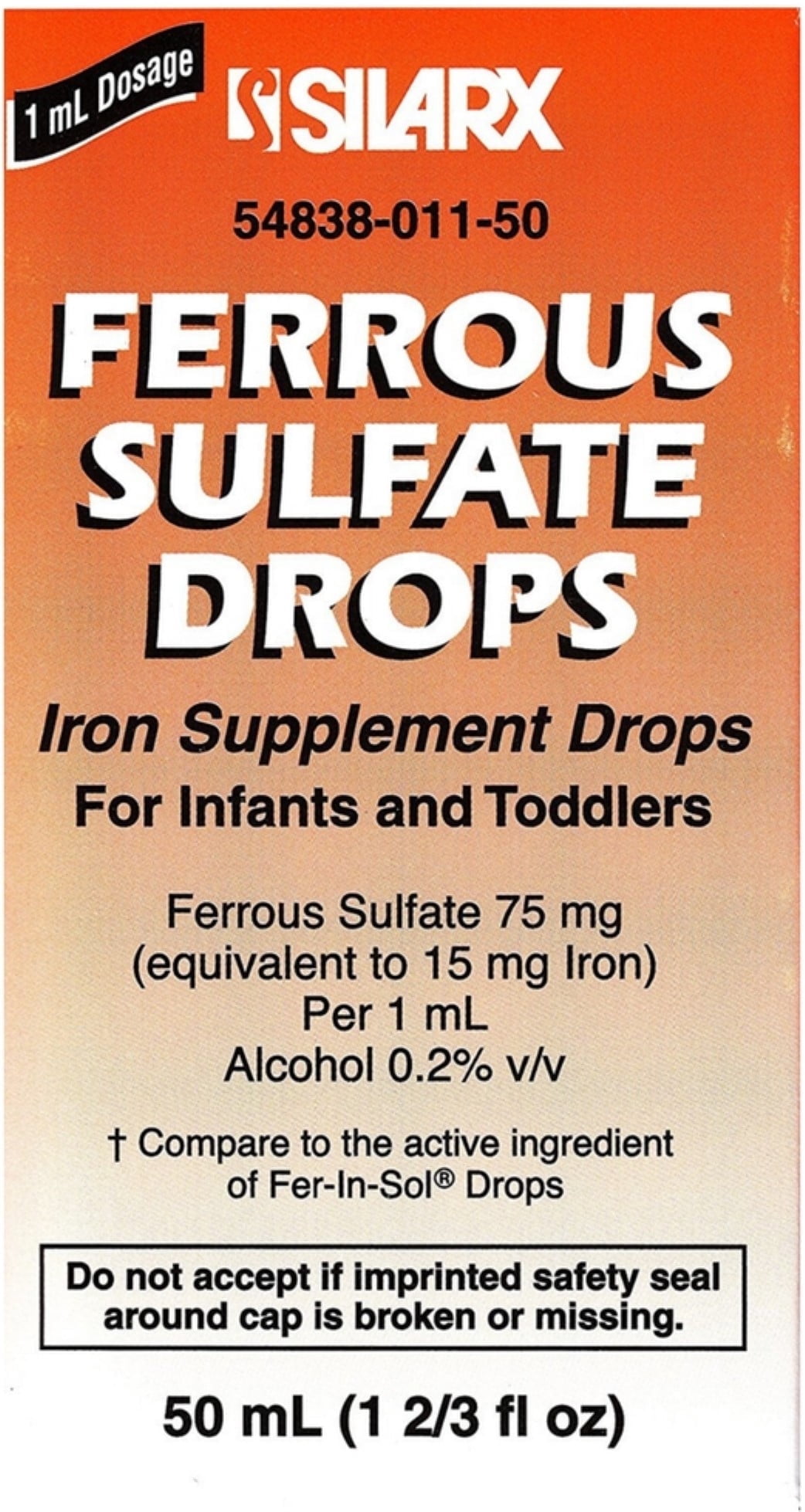 Ferrous Sulphate Iron Supplement Drops for Infants 1.66 oz (Pack of 2)
