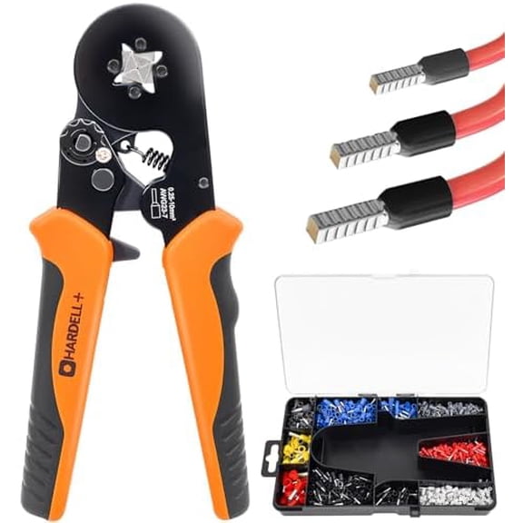 + Ferrule Crimping Tool, AWG 23-7 Wire Crimper with Self-adjustable Ratchet, Square Wire Ferrule Kit Suitable for Various DIY, Household$$Tools & Hardware Other