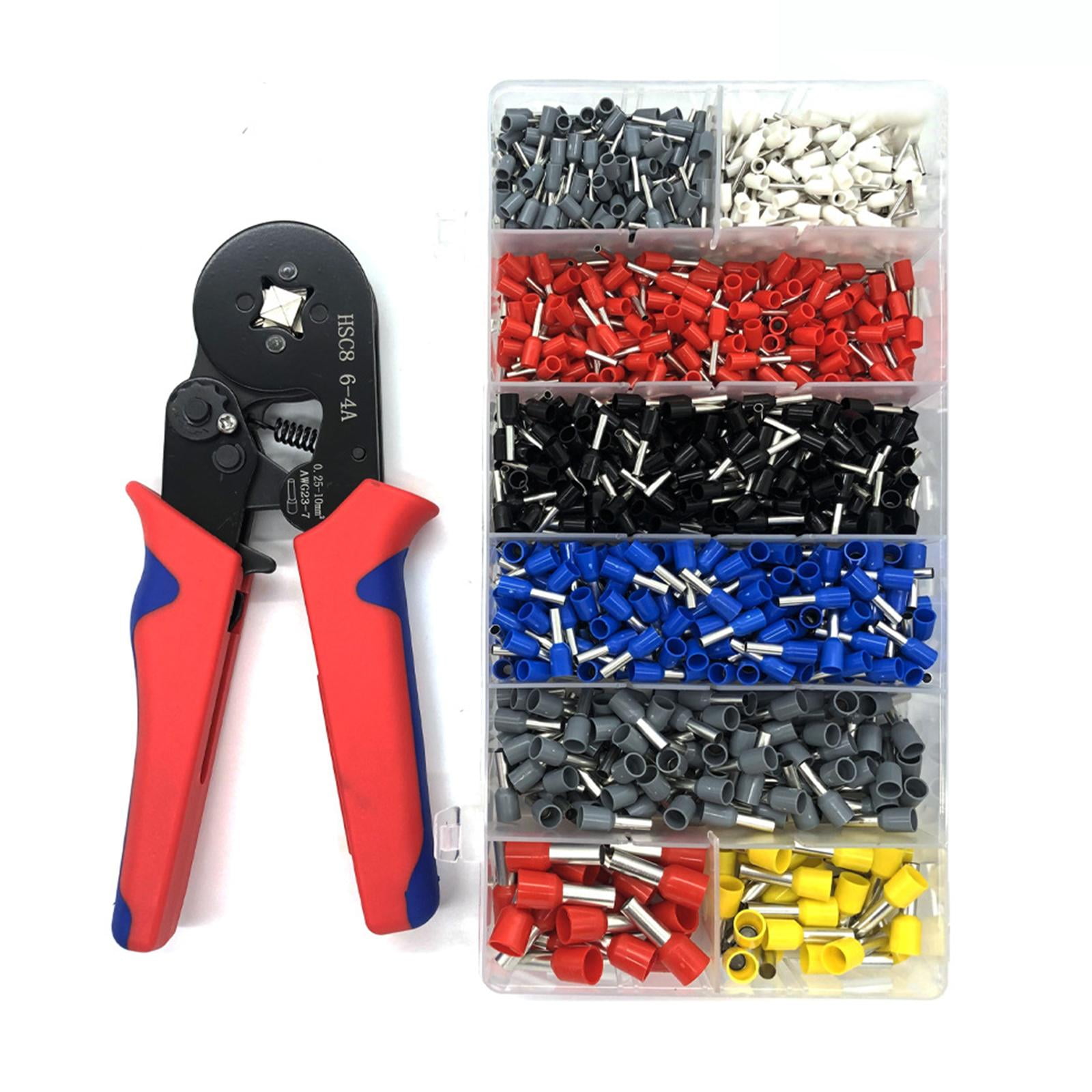 Ferrule Crimping Tools Wire Pliers - 1800 PCS Wire Ferrules with Crimpers  Pliers Kit for Electricians, Adjustable Ratchet Tools with Terminals