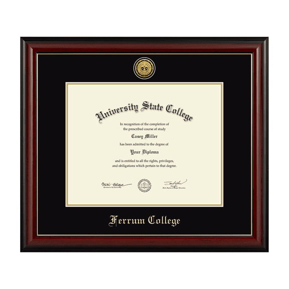 Framerly - Ferrum Diploma Frame with Black and Gold Mat
