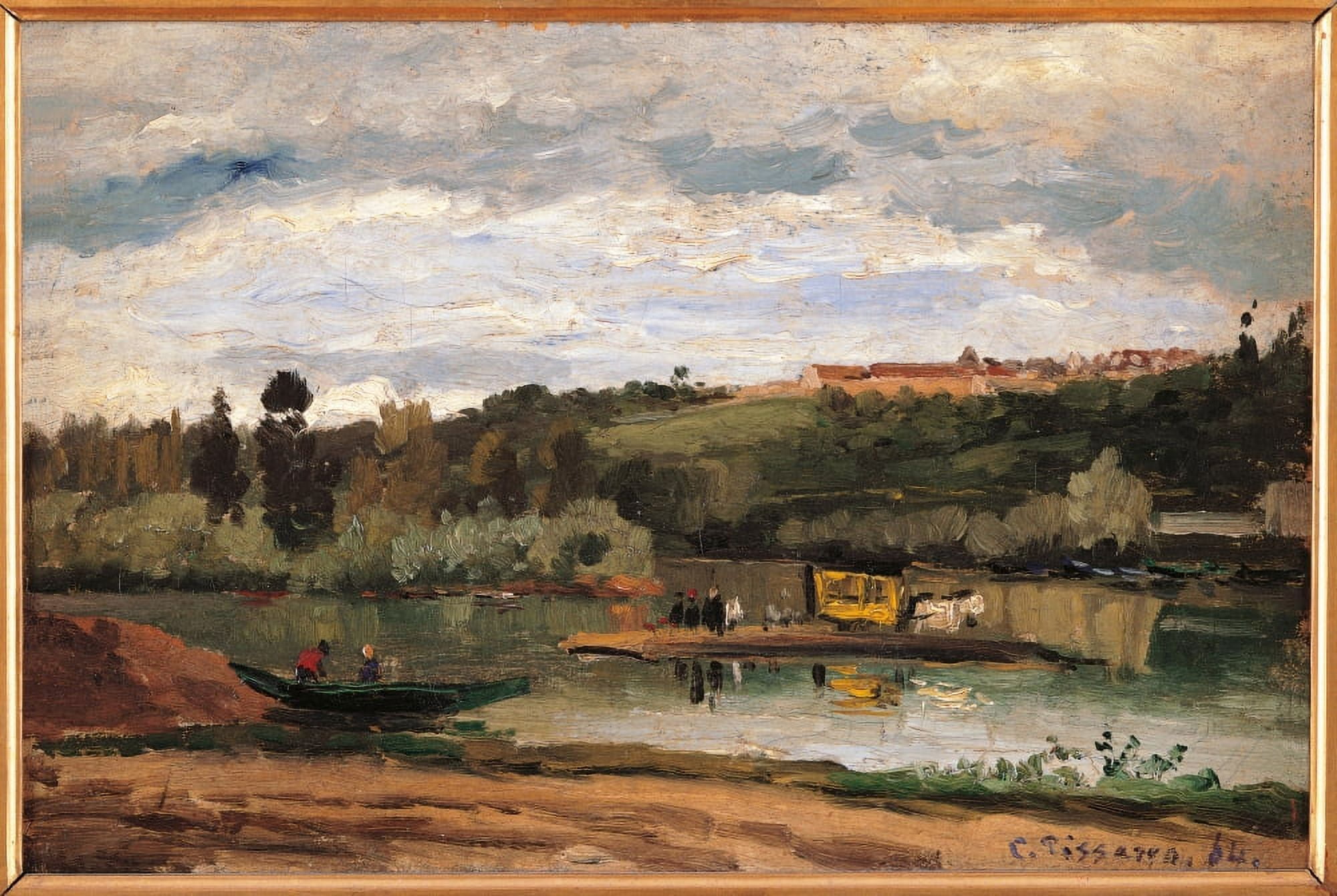 Ferry At Varenne Saint Hilaire Canvas Art - (24 x 18)