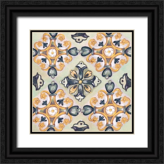 Ferry, Margaret 12x12 Black Ornate Wood Framed with Double Matting Museum Art Print Titled - Rosette Adornment III