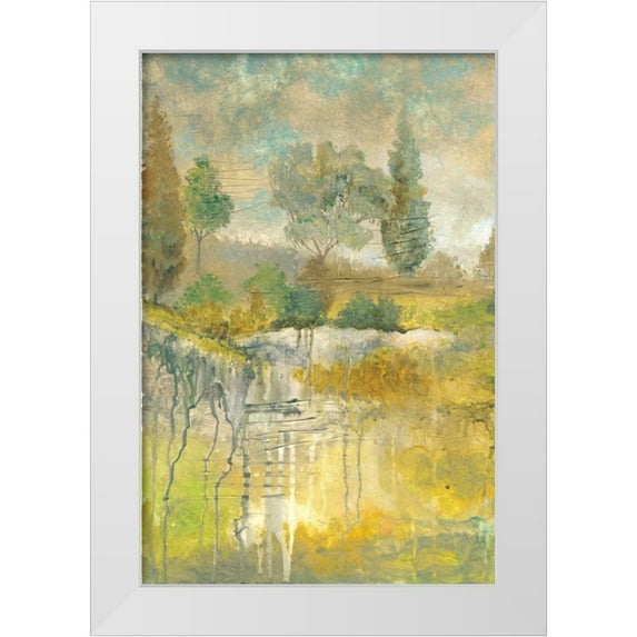 Ferry, Margaret 13x18 White Modern Wood Framed Museum Art Print Titled - Drippy Landscape II