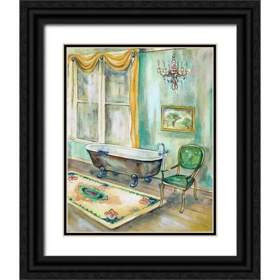Ferry, Margaret 15x18 Black Ornate Wood Framed with Double Matting Museum Art Print Titled - Robins Egg Bath II