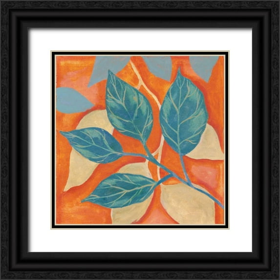 Ferry, Margaret 20x20 Black Ornate Wood Framed with Double Matting Museum Art Print Titled - Summer Leaves I