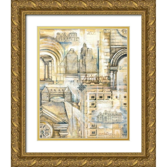 Ferry, Margaret 26x32 Gold Ornate Wood Framed with Double Matting Museum Art Print Titled - Architectural Remnants