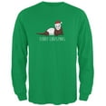 thumbnail image 1 of Ferry Merry Christmas Ferret Mens Long Sleeve T Shirt Irish Green LG, 1 of 1