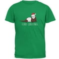 thumbnail image 1 of Ferry Merry Christmas Ferret Mens T Shirt Irish Green SM, 1 of 1
